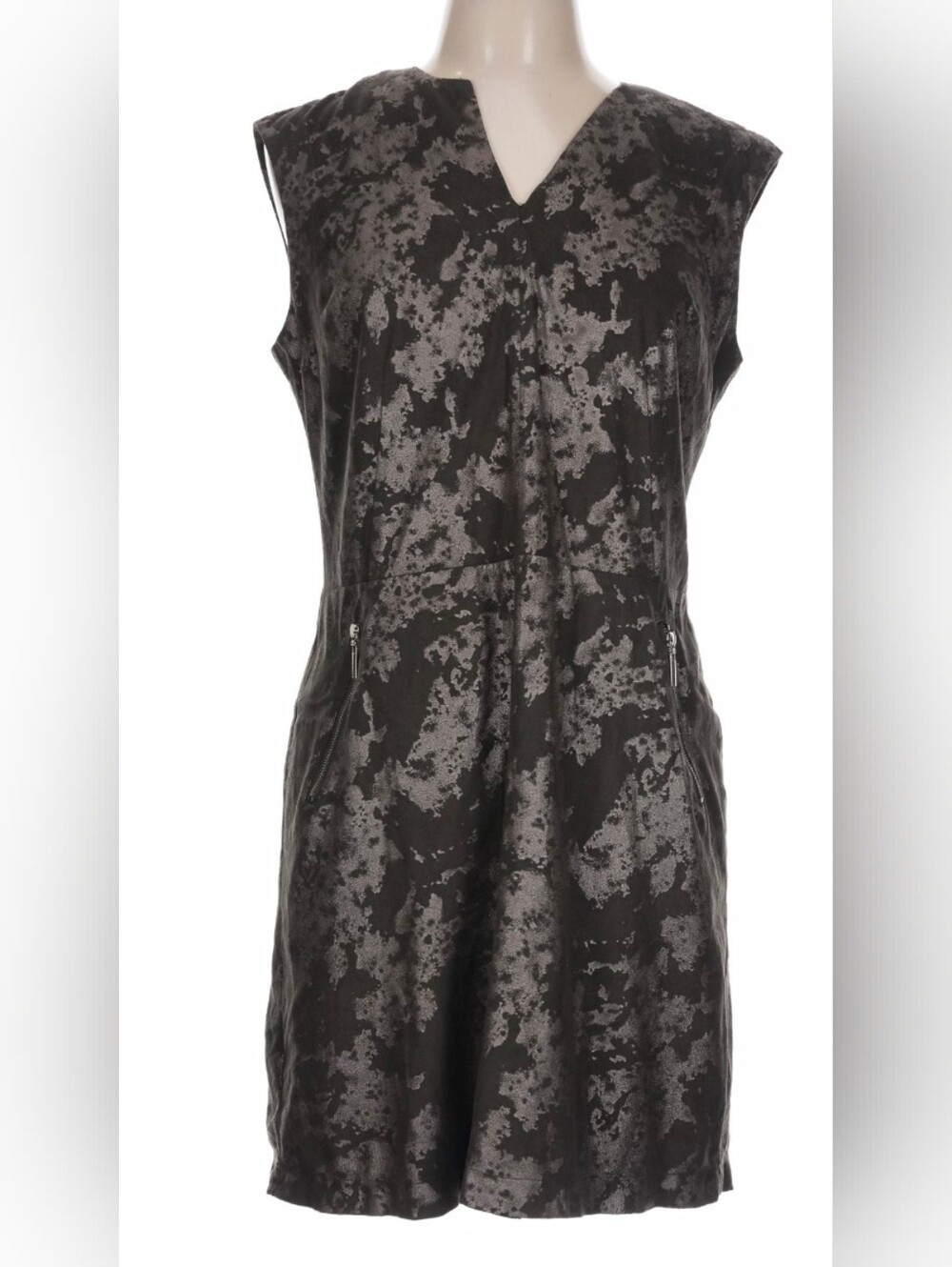 Vivienne Tam Brown Metallic Faux Suede Dress